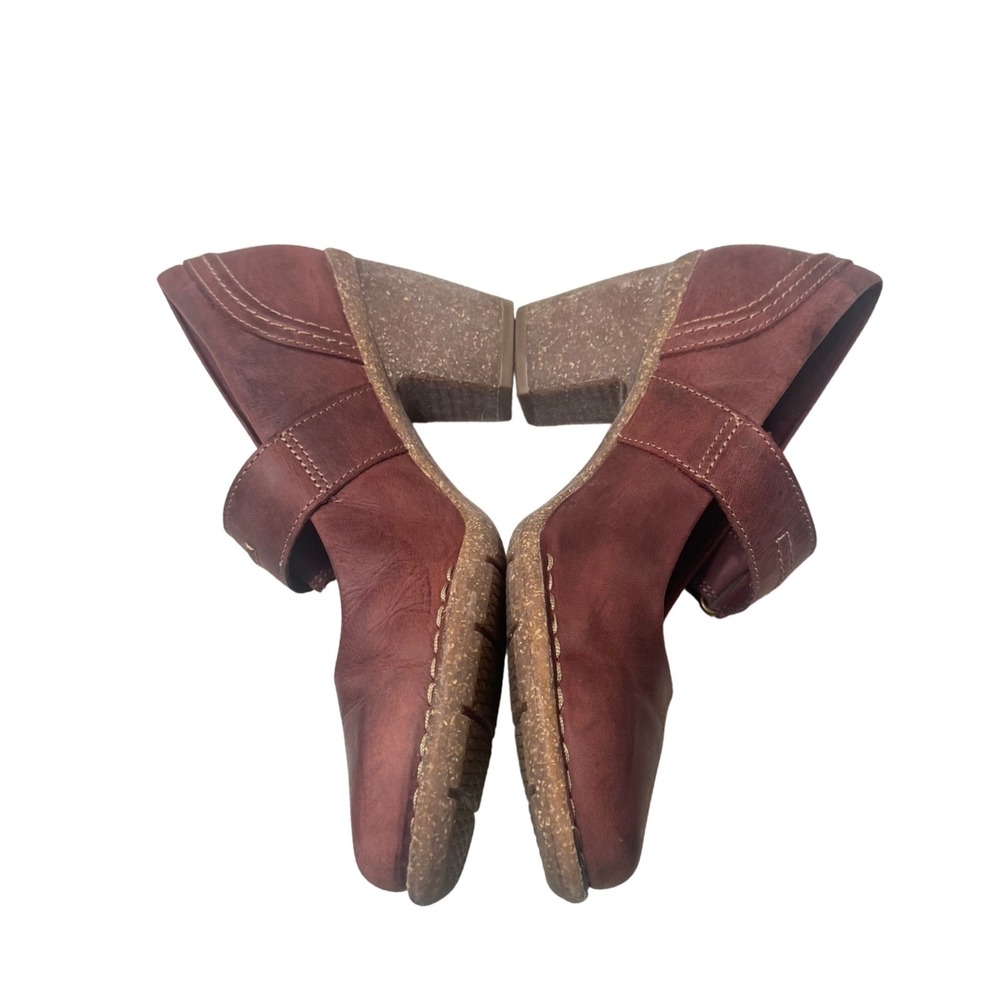 Clarks Artisan Carleta Prato Mary Jane Heels 6.5 Burgundy Leather View 3